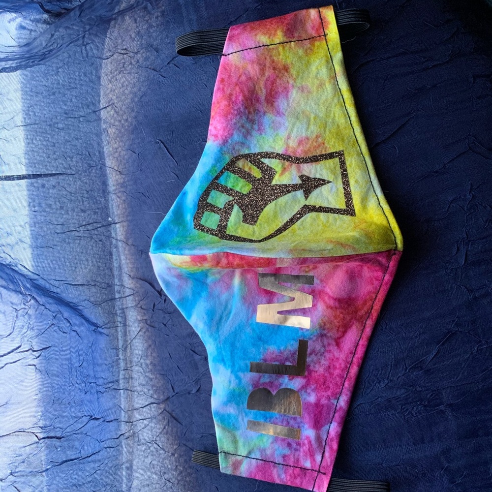 Tie dye BLM facemasks with Built in filter pocket